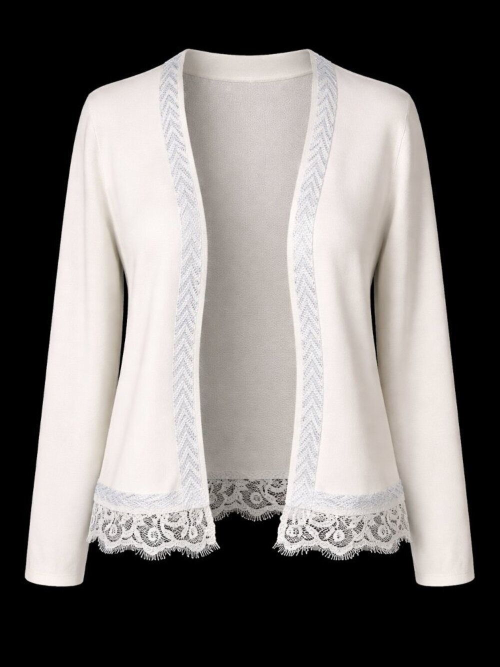 NWT CATO Womens White Open Front  Sweater Size M